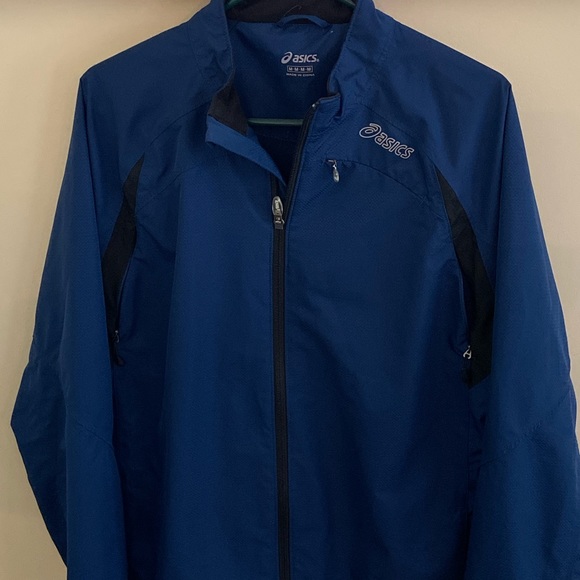 Asics Blue Windbreaker Zip Up Jacket Size Medium - Picture 6 of 9